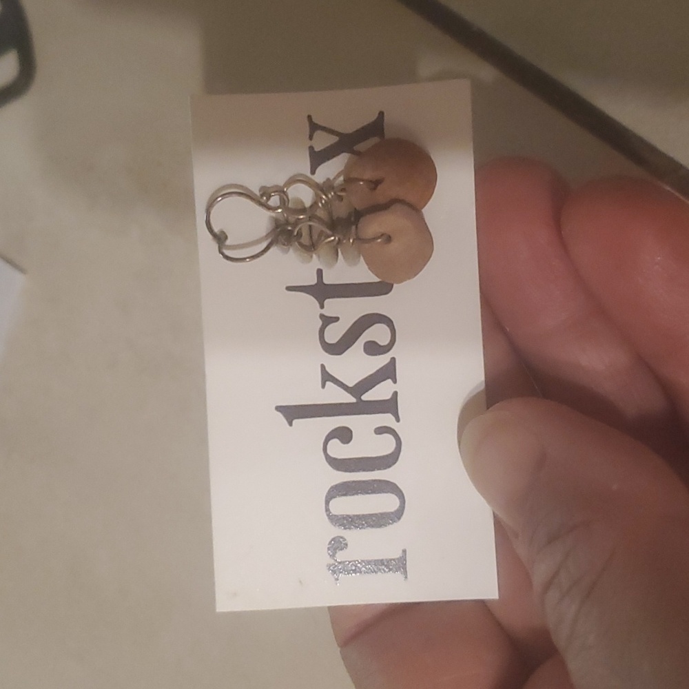 Natural Red Rock Hanging Earrings New